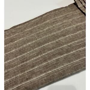 Linen Brown Silver Stripe Fabric 4 Yds 58" Wide Lightweight Shirting
